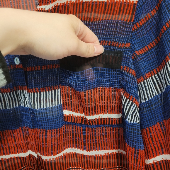 VINTAGE Jac Dale Sheer Striped Blouse - Picture 5 of 6